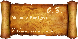 Obradov Benigna névjegykártya